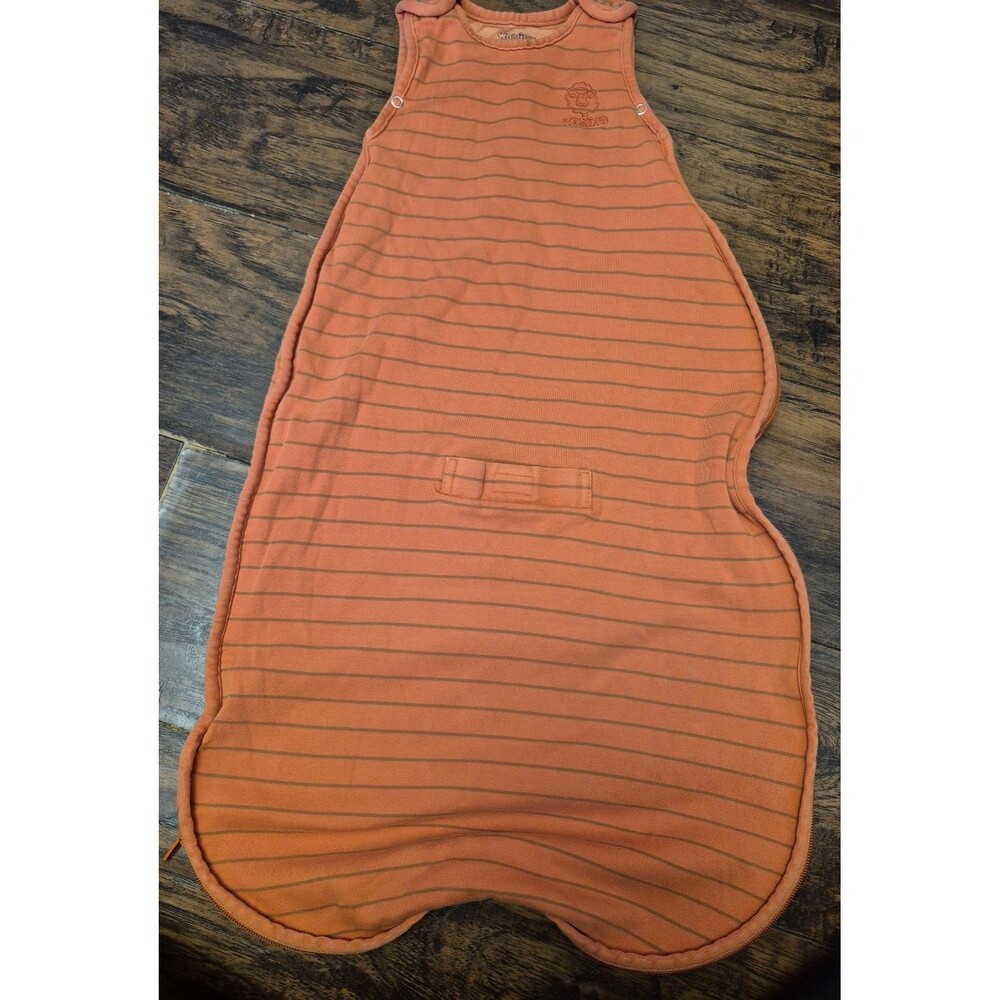 Woolino 4 season Sleep Sack Swaddle Baby Organic Merino Wool Orange Stripes
